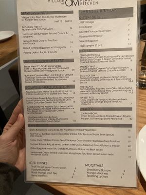 Menu, was mentioned soft-open menu, more coming #Veganuary at Village of OM in Sacramento