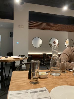 Zen, upscale interior seating #Veganuary at Village of OM in Sacramento