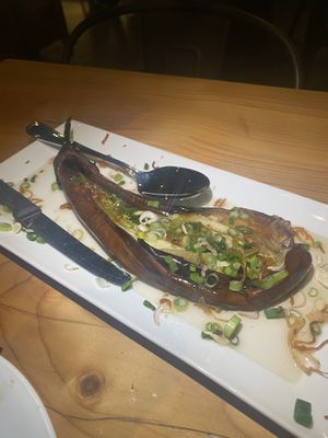 Delicious eggplant  at Village of OM in Sacramento