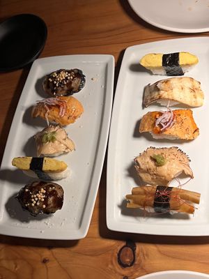 Nigiri Sampler  at Village of OM in Sacramento