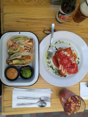 Tacos & mushroom lasagna at Lucuma in Guadalajara