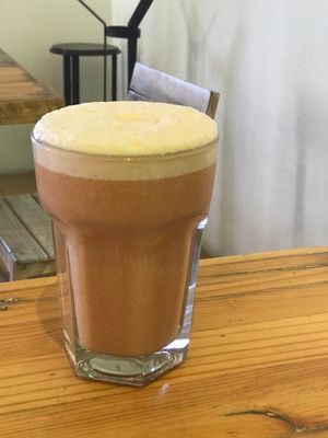 Jugo Rosa - Pink Juice Banana, Strawberry and Orange Juice at Lucuma in Guadalajara