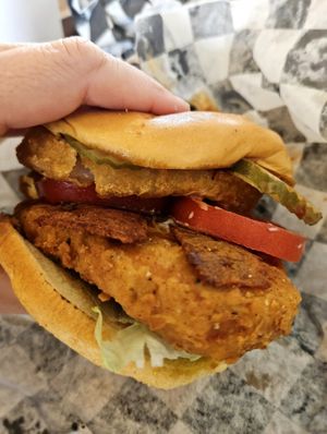 Smoke Show chick'n sandwich, yum. at Bad Garden Kitchen in Lancaster