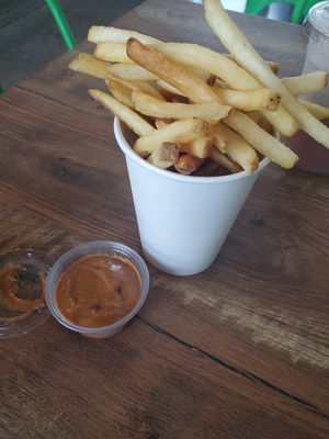 Fries with maple Dijon sauce at Bad Garden Kitchen in Lancaster