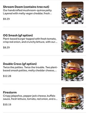 Burgers menu  at Bad Garden Kitchen in Lancaster