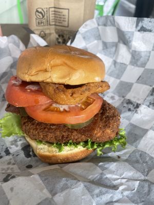 Smoke show chicken sandwichh  at Bad Garden Kitchen in Lancaster