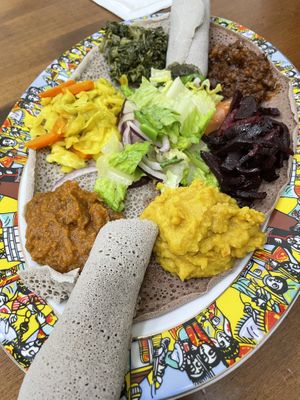 Vegan veggie combo   at Alem grocery and restaurant in Everett