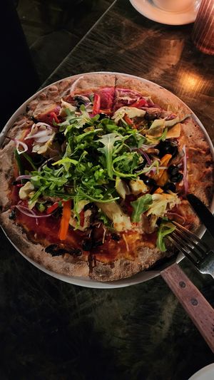 Alle Verdure Pizze at FERRO in Idyllwild