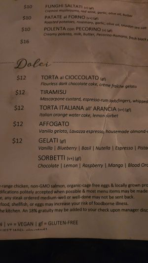 Dessert (Dolci) at FERRO in Idyllwild