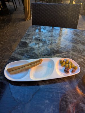 Free food they bring out when you arrive (originally came with butter but they took it away) at FERRO in Idyllwild