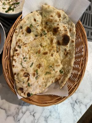 Garlic naan  at Green Diamond Indian Restaurant & Bar in Porto