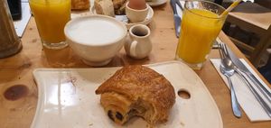 Belgian hot chocolate comes the chocolate seperat. It's a nice touch, but such a waste... What's left inside. at Le Pain Quotidien - Marais in Paris