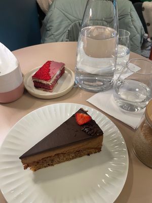 Vegan chocholate cake at Red Velvet Cake & Bar in Kosice