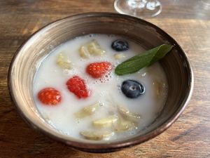 Lait de coco à la banane 🍌 🌱  at So Thaï Restaurant   in Jurbise