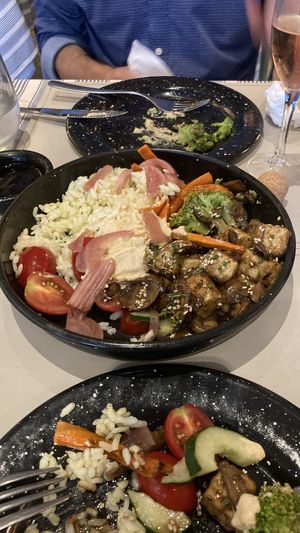 Teriyaki salad after a few bites  at Sale e Pepe - San Telmo in Buenos Aires