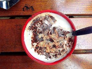 Soy cappuccino  at Le Pain Quotidien in Aix-en-provence