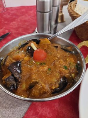 Vegan eggplant at Restaurang Himalaya in Gothenburg