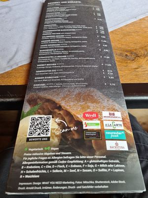 Vegane Kennzeichnung at Top Mountain Crosspoint Restaurant in Gurgl