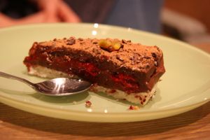 Chocolate-cocos cake at Grona Oasen in Jarna