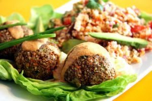 Raw falafel at Grona Oasen in Jarna