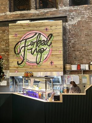 Forked up vegan kitchen (order from apps at table for all stalls)  #Veganuary at Blackstock Market in Liverpool