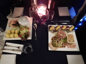 (left) Capricorn meal 
(Right) Gemini meal  at Il Bio dei Medici in Florence