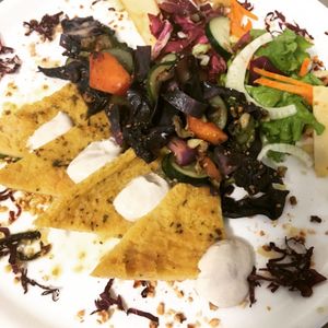 Cecina Magica di Verdure, Magical "Cecina" with Chickpea Flour and Veggies at Il Bio dei Medici in Florence