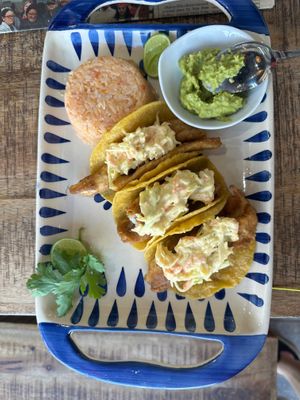 Vegan fish style tacos at Abuelita Coco in Oak Lawn