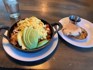 Vegan bravas skillet at Harvest Room in Palos Heights
