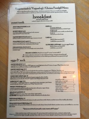 Breakfast menu at Harvest Room in Palos Heights