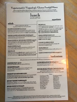 Lunch menu at Harvest Room in Palos Heights