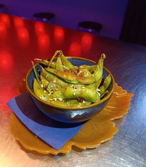 Edamame especiado. at Akihabar in Barcelona