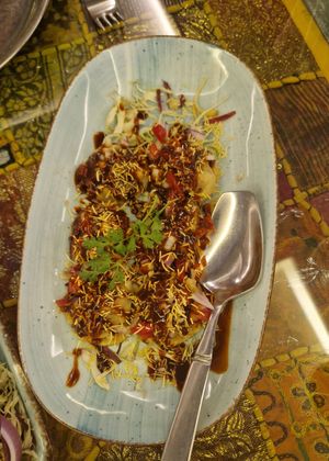 Tasty sev puri at Heritage Indian Restaurant in Accra