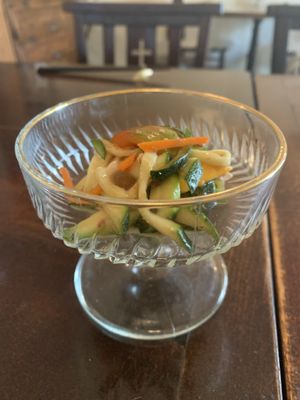 One set included this small salad at Salloga in Sapporo