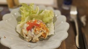 Pumpkin salad at Salloga in Sapporo