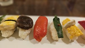 Vegan sushi at Salloga in Sapporo