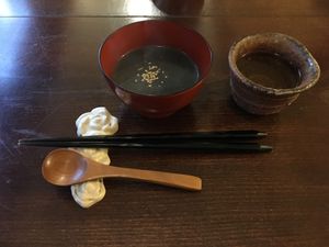 Black sesame soup at Salloga in Sapporo