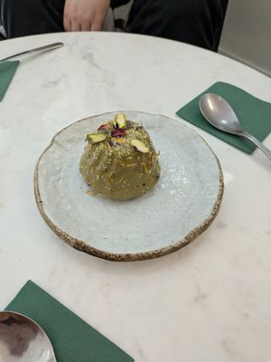 Pistacho and mango brioche (a favorite) at Benevola in Barcelona