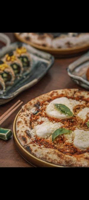 My favorite pizza at TAAMA Restaurant in Dubai