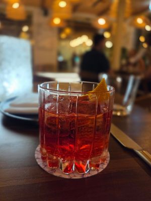 Negroni mocktail at TAAMA Restaurant in Dubai