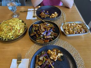 szechuan noodles, szechuan eggplants and mapo tofu  at KIM KEY in Nanaimo