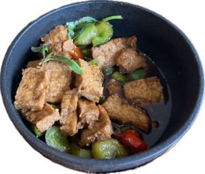 Three flavour tofu  at KIM KEY in Nanaimo