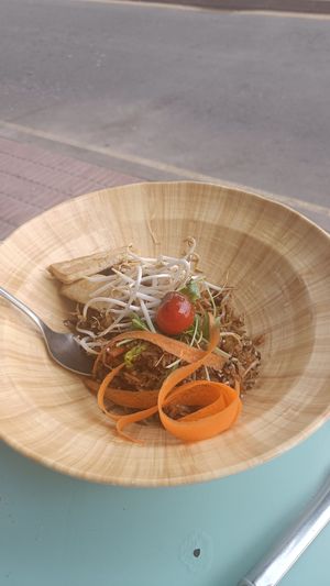 Vegan wok with rice and tofu at Restaurante Es Cani in Mallorca