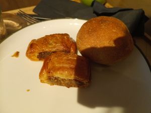 Mushroom thing and bread at The Usual Rotterdam in Rotterdam