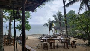 Waterfront Sitting Area at Republika Beach Bar in San Juan