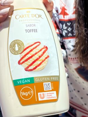 Toffee vegan topping/syrup that Ben & Jerry's uses for vegan desserts and milkshakes at Ben & Jerry's in Oviedo