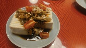 Cold Chinese tofu. at Vegan Izakaya Masaka (ヴィーガン 居酒屋 真さか)- Kyoto in Kyoto