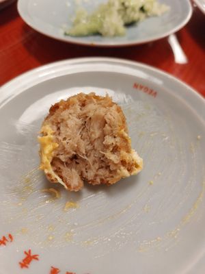 Karaage inside at Vegan Izakaya Masaka (ヴィーガン 居酒屋 真さか)- Kyoto in Kyoto