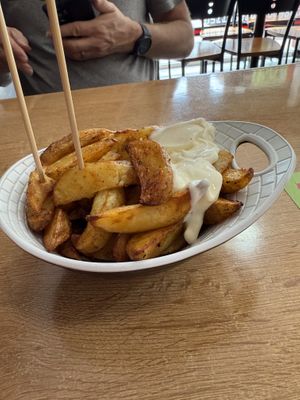 Fries with vegan mayonnaise   at Los Bocatas de Antonio in Murcia