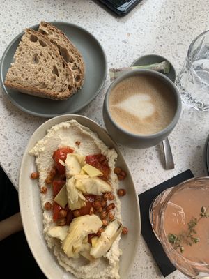 Almond-ricotta with artichokes  at Schwein in Vienna